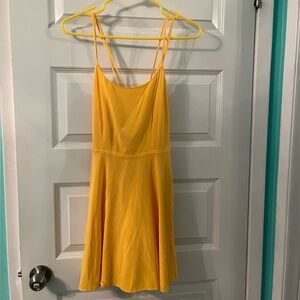 Forever 21 yellow backless A line dress size medium